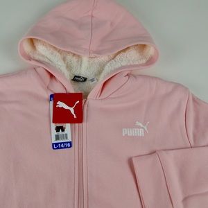 Puma Sherpa Fleece Lined Kids Hoodie NWT Full Zip